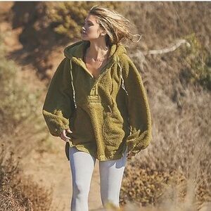 Free People Fuzzy Was She Fleece Pullover 

Cozy Olive Green Fleece Hoodie
